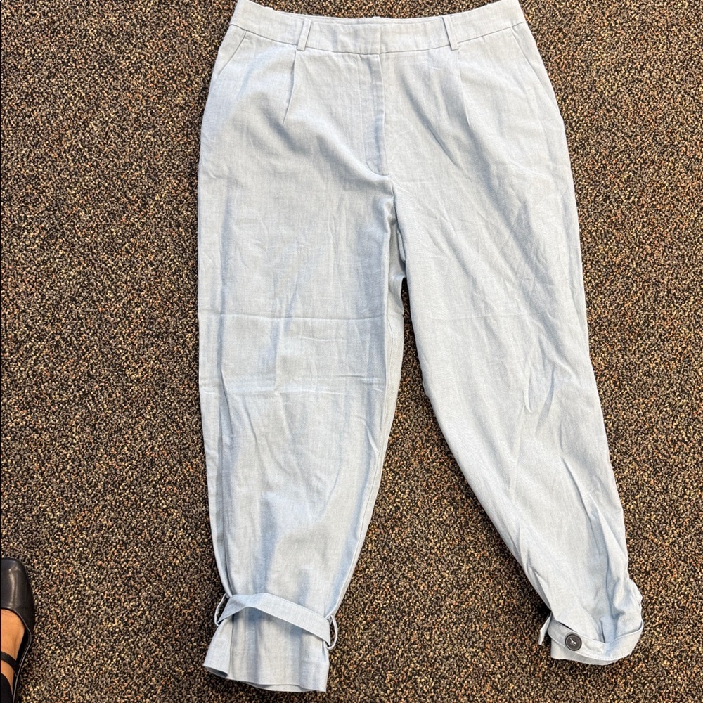 Zara Light Blue Cropped Trousers